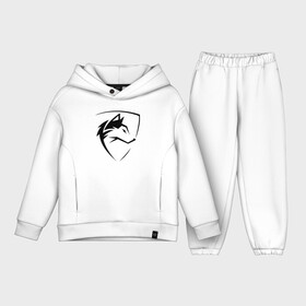 Детский костюм хлопок Oversize с принтом Wolf   Emblem   Jaw в городе Новоалтайск,  |  | Тематика изображения на принте: ears | emblem | eyes | muzzle | wolf | волк | глаза | уши | эмблема