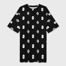 Платье-футболка 3D с принтом Узор Mono Black Dope Camo (Dope Street Market) в городе Новоалтайск,  |  | балаклава | камуфляж | модные | узор | хайп | шмот