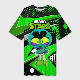 Платье-футболка 3D с принтом Eve Brawlstars green в городе Новоалтайск,  |  | brawl | brawl stars | brawlstars | eva | eve | бравлстарс | ева | еве