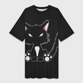 Платье-футболка 3D с принтом Disturbed Cat в городе Новоалтайск,  |  | 10007 | anime | dead ghoul | dead inside | depression | disturbed | disturbed cat | disturbed face | dota | drain | drain face | phonk | phonk face | sf | shadow fiend | zxc | zxcursed | альт | аниме | гуль | дед инсайд | дэд инсайд | курсед | фонк
