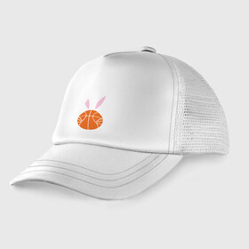 Детская кепка тракер с принтом Basketball Bunny в городе Новоалтайск, Козырек - 100% хлопок. Кепка - 100% полиэстер, Задняя часть - сетка | универсальный размер, пластиковая застёжка | Тематика изображения на принте: basketball | bunny | game | nba | rabbit | sport | баскетбол | баскетболист | животные | заяц | игра | кролик | мяч | нба | спорт | спортсмен