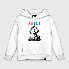 Детское худи Oversize хлопок с принтом BANKSY SMILE девочка улыбается в городе Новоалтайск, френч-терри — 70% хлопок, 30% полиэстер. Мягкий теплый начес внутри —100% хлопок | боковые карманы, эластичные манжеты и нижняя кромка, капюшон на магнитной кнопке | banksy | mona | mona lisa | smile | арт | бенкси | бэнкси | граффити | девочка | картина | мона лиза | роберт | робин бэнкс | робин ганнингхем | стрит арт | творчество | улыбается | художник