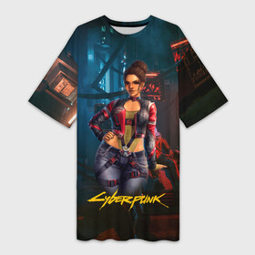 Платье-футболка 3D с принтом Panam sexy cyberpunk2077 18+ в городе Новоалтайск,  |  | 2077 | cyberpunk | cyberpunk 2077 | judy | night city | vi | ви | джуди | жуди | кибер | киберпанк | найтсити | панк