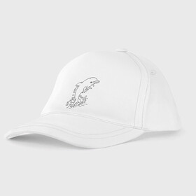 Детская бейсболка с принтом Dolphin   Tattoo в городе Новоалтайск, 100% хлопок | классический козырек, металлическая застежка-регулятор размера | Тематика изображения на принте: dolphin | fin | tattoo | water | вода | дельфин | плавник | татуировка