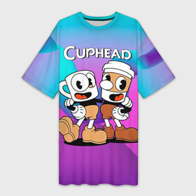 Платье-футболка 3D с принтом Кружечки Cuphead в городе Новоалтайск,  |  | cuphead | cupheadshow | игра чашки | капхед | капхэд | нетфликс | чашечки | чашка | чашки | шоу | шоу чашечка