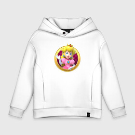 Детское худи Oversize хлопок с принтом Принцесса Персик   Super Mario   Video game в городе Новоалтайск, френч-терри — 70% хлопок, 30% полиэстер. Мягкий теплый начес внутри —100% хлопок | боковые карманы, эластичные манжеты и нижняя кромка, капюшон на магнитной кнопке | beauty | crown | eyes | face | girl | hairstyle | hand | hero | peach | princess | star | super mario | video game | видеоигра | герой | глаза | девушка | звезда | корона | красавица | лицо | персик | причёска | рука | супер марио