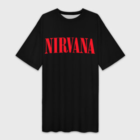 Платье-футболка 3D с принтом Nirvana in Red в городе Новоалтайск,  |  | 90 | batman | grunge | kurt cobain | nirvana | rock | бетмен | бэтмен | гранж | курт кобейн | музыка | нирвана | рок