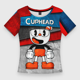 Женская футболка 3D Slim с принтом Cuphead Красная чашечка в городе Новоалтайск,  |  | cuphead | cupheadshow | игра чашки | капхед | капхэд | нетфликс | чашечки | чашка | чашки | шоу | шоу чашечка