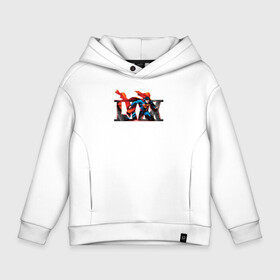Детское худи Oversize хлопок с принтом IXXX. в городе Новоалтайск, френч-терри — 70% хлопок, 30% полиэстер. Мягкий теплый начес внутри —100% хлопок | боковые карманы, эластичные манжеты и нижняя кромка, капюшон на магнитной кнопке | dc | герой | кларк кент | комиксы | персонаж | плащ | супермен