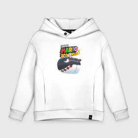 Детское худи Oversize хлопок с принтом Cat Bullet Bill   Super mario 3D World   Nintendo в городе Новоалтайск, френч-терри — 70% хлопок, 30% полиэстер. Мягкий теплый начес внутри —100% хлопок | боковые карманы, эластичные манжеты и нижняя кромка, капюшон на магнитной кнопке | bill | bullet | ears | eyes | jaw | nintendo | super mario | teeth | video game | бил | видеоигра | зубы | нинтендо | пасть | пуля | уши