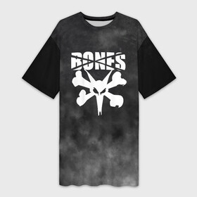 Платье-футболка 3D с принтом BONES в городе Новоалтайск,  |  | bones | cloudrap | dead | deadboy | logo | music | rap | sesh | боунс | клаудреп | кости | лого | музыка | реп