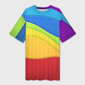 Платье-футболка 3D с принтом Fashion pattern 2022  Wave в городе Новоалтайск,  |  | color | fashion | pattern | vanguard | wave | авангард | волна | мода | узор | цвет