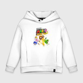 Детское худи Oversize хлопок с принтом Super Mario 3D World   Nintendo   Team of heroes в городе Новоалтайск, френч-терри — 70% хлопок, 30% полиэстер. Мягкий теплый начес внутри —100% хлопок | боковые карманы, эластичные манжеты и нижняя кромка, капюшон на магнитной кнопке | cat | ears | luigi | nintendo | paws | princess peach | super mario | tail | team | video game | видеоигра | кот | котёнок | кошка | лапы | луиджи | нинтендо | супер марио | уши | хвост