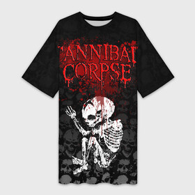 Платье-футболка 3D с принтом Butchered at Birth в городе Новоалтайск,  |  | baby | blood | butchered at birth | cannibal corpse | skeleton | skull | каннибал корпс | кровь | малыш | скелет | труп каннибала | черепа