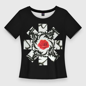 Женская футболка 3D Slim с принтом RHCP Logo  Red Rose в городе Новоалтайск,  |  | by | californication | chili | flea | frusciante | getaway | hot | im | john | logo | love | pepper | peppers | red | rose | rough | the | unlimited | way | with | you | бальзари | горячий | джон | красная | красный | майкл | перец | роза | смит |