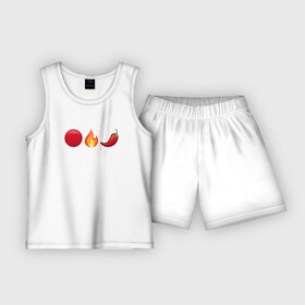 Детская пижама с шортами хлопок с принтом Emoji RHCP в городе Новоалтайск,  |  | emoji | red hot chili peppers | rhcp | rock | rock band | rock music | рок | рок группа | рок музыка | рхчп | рэд хот чили пепперс | эмодзи