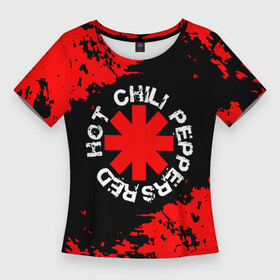 Женская футболка 3D Slim с принтом Red hot chili peppers RHCP в городе Новоалтайск,  |  | red hot chili peppers | rhcp | rock music | горячий чилийский перец | красный горячий чили перец | ред хот чили пеперс | рок группы