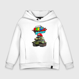 Детское худи Oversize хлопок с принтом Tank   Super Mario Odyssey в городе Новоалтайск, френч-терри — 70% хлопок, 30% полиэстер. Мягкий теплый начес внутри —100% хлопок | боковые карманы, эластичные манжеты и нижняя кромка, капюшон на магнитной кнопке | eyes | moustache | super mario | tank | video game | видеоигра | глаза | супер марио | танк | усы