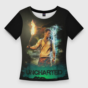 Женская футболка 3D Slim с принтом Uncharted Tom Holland в городе Новоалтайск,  |  | Тематика изображения на принте: antonio banderas | mark wahlberg | tom holland | uncharted | анчартед | карты | компас | на картах не значится | том холланд | унчартед