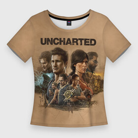 Женская футболка 3D Slim с принтом Uncharted. Анчартед в городе Новоалтайск,  |  | Тематика изображения на принте: a thiefs end | chloe frazer | elena fisher | games | nathan nate drake | naughty dog | ps | sam drake | the lost legacy | uncharted | victor sully sullivan | анчартед | игра | кино | на картах не значится | неизведанное | нейтан нейт дрейк | фильм | хлоя 
