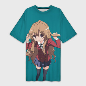 Платье-футболка 3D с принтом Милай Тайга в городе Новоалтайск,  |  | anime | taiga aisaka | toradora | аниме | анимэ | тайга айсака | торадора