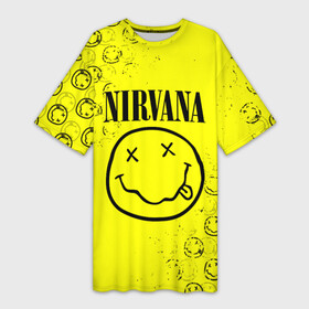 Платье-футболка 3D с принтом NIRVANA (лого) в городе Новоалтайск,  |  | nirvana | альтернативный рок | группа | курт кобейн | лого | логотип | логотип нирвана | музыка | нирвана | песни | рок