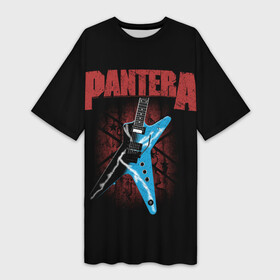 Платье-футболка 3D с принтом PANTERA (гитара) в городе Новоалтайск,  |  | hard rock | heavy metal | pantera | punks not dead | rock music | rocker | rocknroll | slayer | thrash metal | анархия | гитара | глэм метал | грув метал | металл | панк рок | пантера | рок музыка | рок н ролл | рокер | трэш метал | тяжелый рок