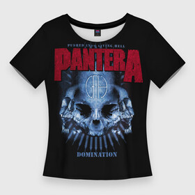 Женская футболка 3D Slim с принтом Pantera Domination в городе Новоалтайск,  |  | anarchy | heavy metal | music | pantera | punks not dead | rock music | rocker | rockn | slayer | thrash metal | анархия | гитара | глэм метал | грув метал | металл | панк рок | пантера | рок музыка | рок н ролл | рокер | трэш метал | тяжелый рок