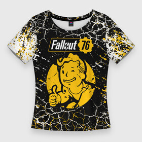 Женская футболка 3D Slim с принтом fallout 76 bethesda в городе Новоалтайск,  |  | 101 | 111 | 13 | 76 | atom cats | bethesda | brotherhood of steel | fallout | nuka cola | tunnel snakes | vault | war | братство стали | война | убежище | фолаут | фоллаут | ядер кола
