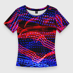 Женская футболка 3D Slim с принтом Neon vanguard pattern 2022 в городе Новоалтайск,  |  | abstraction | fashion | neon | pattern | vanguard | абстракция | авангард | мода | неон | узор