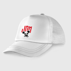 Детская кепка тракер с принтом JDM / Panda / Japan в городе Новоалтайск, Козырек - 100% хлопок. Кепка - 100% полиэстер, Задняя часть - сетка | универсальный размер, пластиковая застёжка | Тематика изображения на принте: ears | eyes | japan | jdm | panda | paws | глаза | лапы | панда | уши | япония