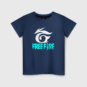 Детская футболка хлопок с принтом Free Fire - неон в городе Новоалтайск, 100% хлопок | круглый вырез горловины, полуприлегающий силуэт, длина до линии бедер | Тематика изображения на принте: free fire | free fire battlegrounds | garena | garena free fire | гарена | игра | фри фаер | шутер