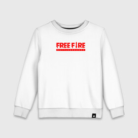 Детский свитшот хлопок с принтом Garena Free Fire Гарена в городе Новоалтайск, 100% хлопок | круглый вырез горловины, эластичные манжеты, пояс и воротник | Тематика изображения на принте: free fire | free fire battlegrounds | garena | garena free fire | гарена | игра | фри фаер | шутер