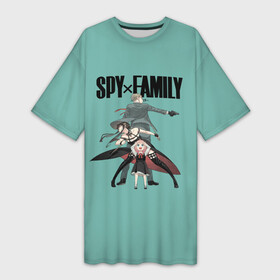 Платье-футболка 3D с принтом Spy x Family в городе Новоалтайск,  |  | anime | anya forger | family | loid forger | spy | spy x family | yor forger | аниме | аня форджер | йор | йор форджер | ллойд форджер | семья шпиона | семья шпионов | форджер | шпион