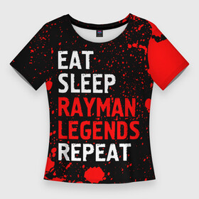 Женская футболка 3D Slim с принтом Eat Sleep Rayman Legends Repeat + Брызги в городе Новоалтайск,  |  | eat sleep rayman legends repeat | legends | logo | paint | rayman | брызги | игра | игры | краска | легенд | лого | логотип | райман | символ