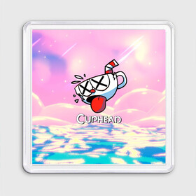 Магнит 55*55 с принтом Cuphead | Разбитая чашечка в городе Новоалтайск, Пластик | Размер: 65*65 мм; Размер печати: 55*55 мм | cuphead | cupheadshow | игра чашки | капхед | капхэд | нетфликс | чашечки | чашка | чашки | шоу | шоу чашечка