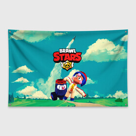 Флаг-баннер с принтом brawlstars Выстрел Бонни Bonny в городе Новоалтайск, 100% полиэстер | размер 67 х 109 см, плотность ткани — 95 г/м2; по краям флага есть четыре люверса для крепления | boni | bonnie | brawl | brawl stars | brawlstars | brawl_stars | бони | бонни | бравлстарс