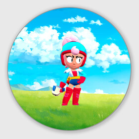 Круглый коврик для мышки с принтом JANET BRAWLSTARS ДЖАНЕТ в городе Новоалтайск, резина и полиэстер | круглая форма, изображение наносится на всю лицевую часть | brawl | brawl stars | brawlstars | brawl_stars | janet | бравлстарс | джанет | хроматический боец