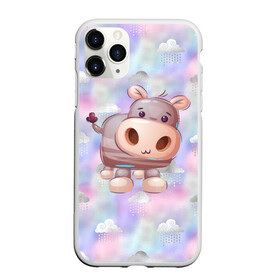 Чехол для iPhone 11 Pro матовый с принтом Милый бегемотик в городе Новоалтайск, Силикон |  | Тематика изображения на принте: бегемот | бегемотик | гиппопотам | детеныш | милый