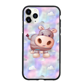 Чехол для iPhone 11 Pro Max матовый с принтом Милый бегемотик в городе Новоалтайск, Силикон |  | Тематика изображения на принте: бегемот | бегемотик | гиппопотам | детеныш | милый