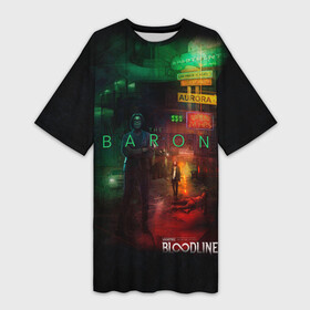 Платье-футболка 3D с принтом Vampire: The Masquerade Bloodlines 2 Baron в городе Новоалтайск,  |  | вампиры | война | кланы | мир тьмы | оборотни | сиэтл