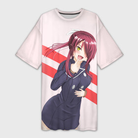 Платье-футболка 3D с принтом Rindo Kobayashi в городе Новоалтайск,  |  | anime | rindo kobayashi | shokugeki no soma | shokugeki no souma | аниме | анимэ | кулинарные поединки | повар боец сома | риндо кобаяши