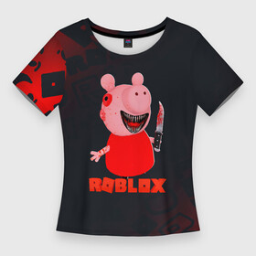 Женская футболка 3D Slim с принтом ROBLOX  СВИНКА ПИГГИ в городе Новоалтайск,  |  | game | gamer | logo | minecraft | roblox | simulator | игра | конструктор | лого | роблокс | свинка пигги | симулятор | строительство | фигура