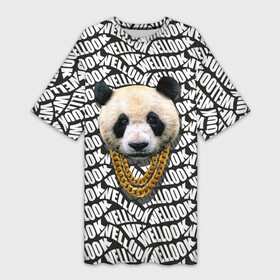 Платье-футболка 3D с принтом Panda Look в городе Новоалтайск,  |  | animal | panda | гигант | гигантская панда | голова живовтного