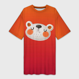 Платье-футболка 3D с принтом Мордочка мишки в городе Новоалтайск,  |  | медведь | медвежонок | мишка | мордочка