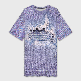 Платье-футболка 3D с принтом Hole in jeans  Rag в городе Новоалтайск,  |  | cloth | fashion | jeans | rag | джинса | мода | рваньё | ткань