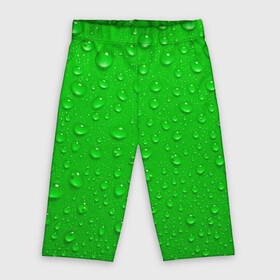 Велосипедки 3D с принтом зеленый фон с росой в городе Новоалтайск,  |  | background | dew | drop | drops | green | greenery | plain | зеленый | зелень | капли | капля | однотон | природа | роса | фон
