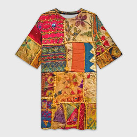 Платье-футболка 3D с принтом Пэчворк  Лоскутное одеяло  Patchwork Quilt в городе Новоалтайск,  |  | blanket | color | fashion | patchwork | авангард | мода | одеяло | пэчворк | узор | цвет