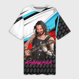 Платье-футболка 3D Cyberpunk2077 Johnny с гитарой: в городе Новоалтайск, | | 2077 | cyberpunk | cyberpunk 2077 | jognny | night city | vi | ви | джони | джонни | кибер | киберпанк | найтсити | панк
