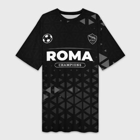 Платье-футболка 3D с принтом Roma Форма Champions в городе Новоалтайск,  |  | club | football | logo | roma | клуб | краска | лого | мяч | рома | символ | спорт | форма | футбол | футболист | футболисты | футбольный